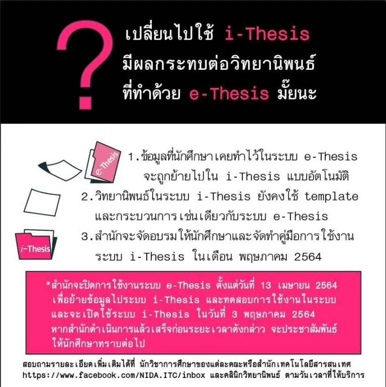 เปลี่ยนระบบ E-Thesis เป็น I-Thesis จะมีผลกระทบอะไรหรือป่าวนะ?